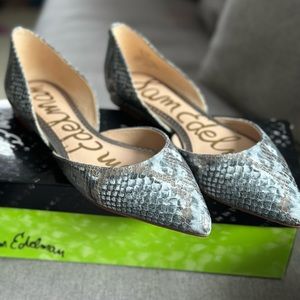 Sam Edelman Rodney Flats in Blue Snakeskin